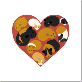 I Love Guinea Pigs Heart Posters and Art